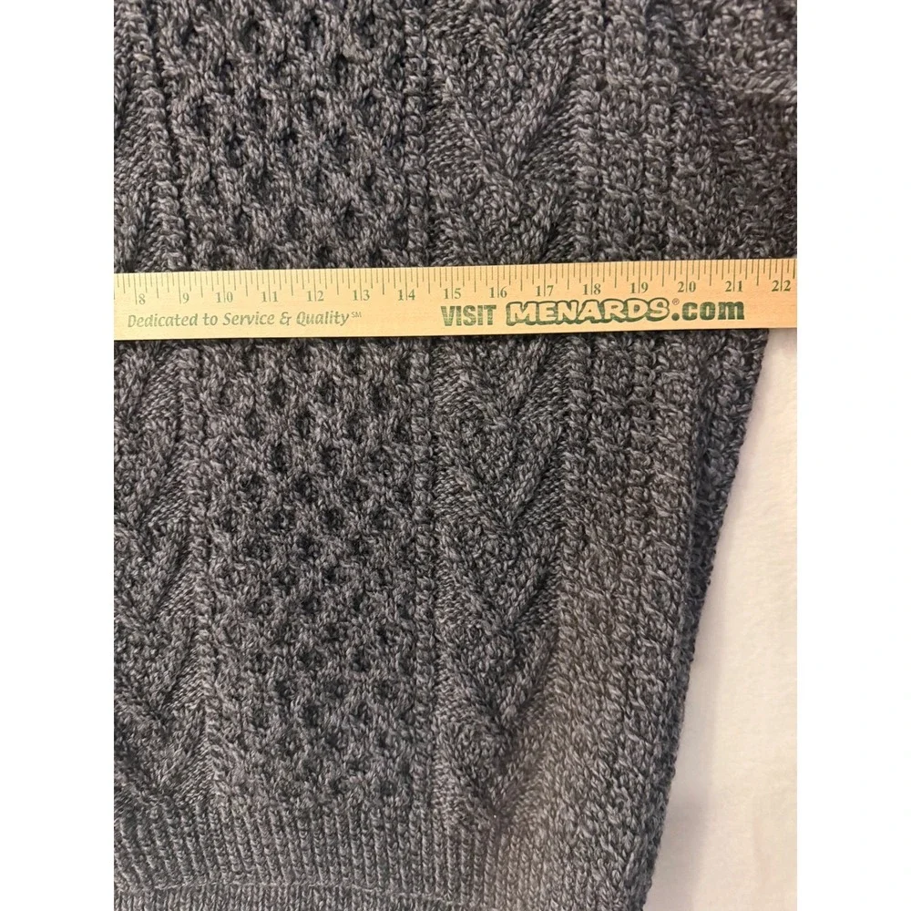 Carraig Donn Handknit Ireland Wool Sweater Mens Large Gray Aran Cable‎ Knit Crew